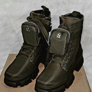 Steve Madden Womens Tanker P Ankle Platform Combat & Lace-up Boots